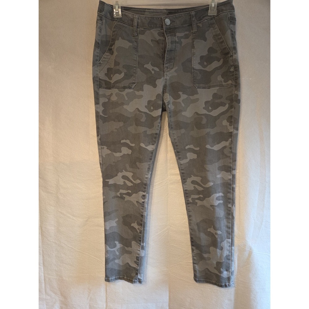 Seven7 Jeans Womens 14 Gray Camo Skinny Dark Denim Grunge Casual Capsule Norm